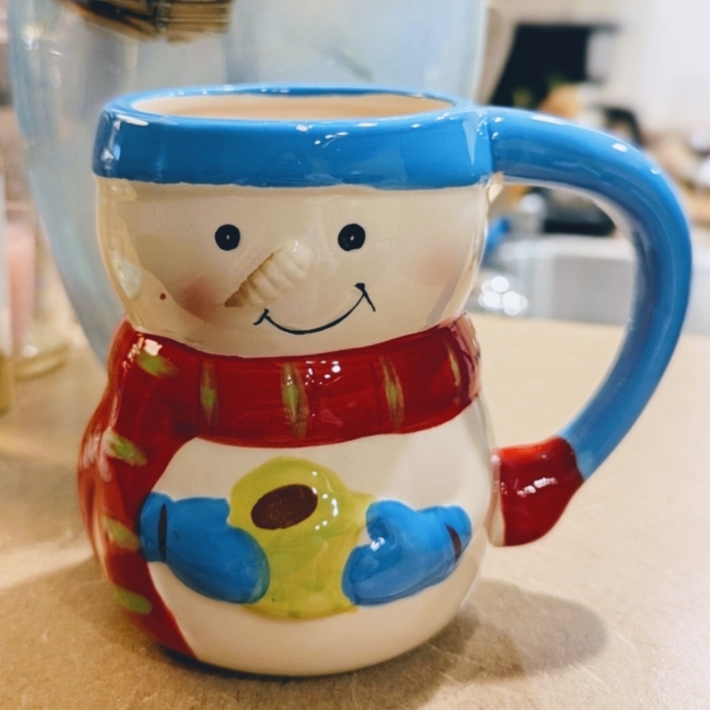 Bay Island 2016 Festive Snowman Ceramic Mug Collectible Christmas ⛄ 🌲